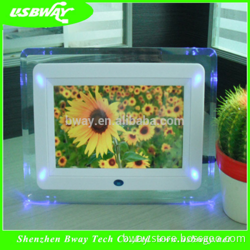 Trending hot products for wedding gift 1024*600 7 Inch LCD digital Photo frame calendar,clock,time-switch,video output functions